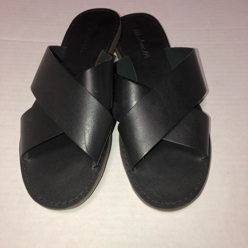 Madewell Black Leather Sandals Size 8
